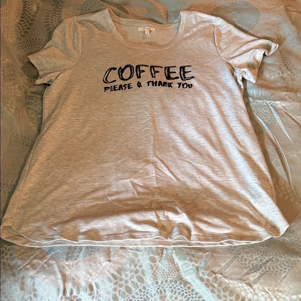 Maurices Light Gray Coffee Graphic Tee